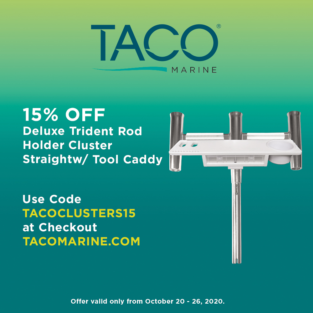 15% off TACO's Deluxe Trident Rod Holder Cluster Straight for a Limited  Time 15% off TACO's Deluxe Trident Rod Holder Cluster Straight for a  Limited Time TACO Marine