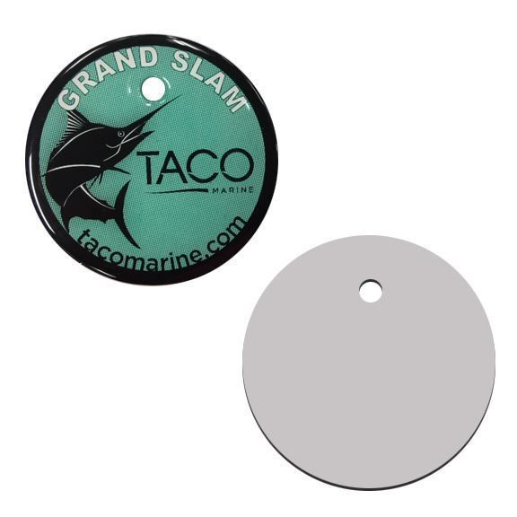 TACO Marine, replacement parts, sport fishing, SMC-0031, LOGO LABEL ONLY, ROUND 2-1/4", vector