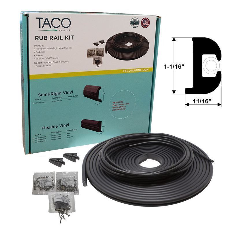 TACO Marine V11-0809 KIT 1-1/16’’ x 11/16’’ Flexible Rub Rail kit render 1