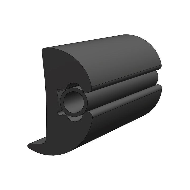 TACO Marine, flexible vinyl, V11-0899BKA100, 2-3/8’’ x 1-1/2’’ Flexible Rub Rail, render
