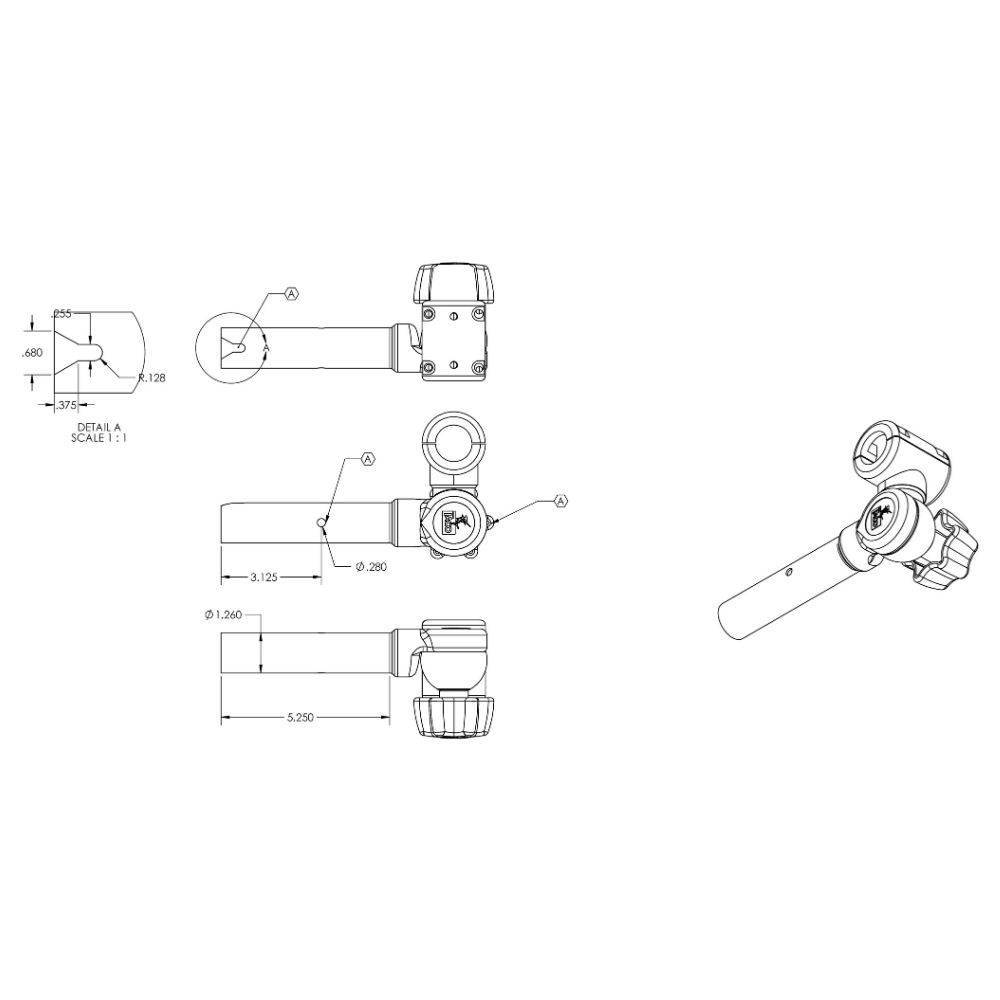 TACO Marine  Clamp-on Adjustable Rod Holder for 1-1/16 to 1-5/16 pipe &  1-1/4 Tube TACO Marine