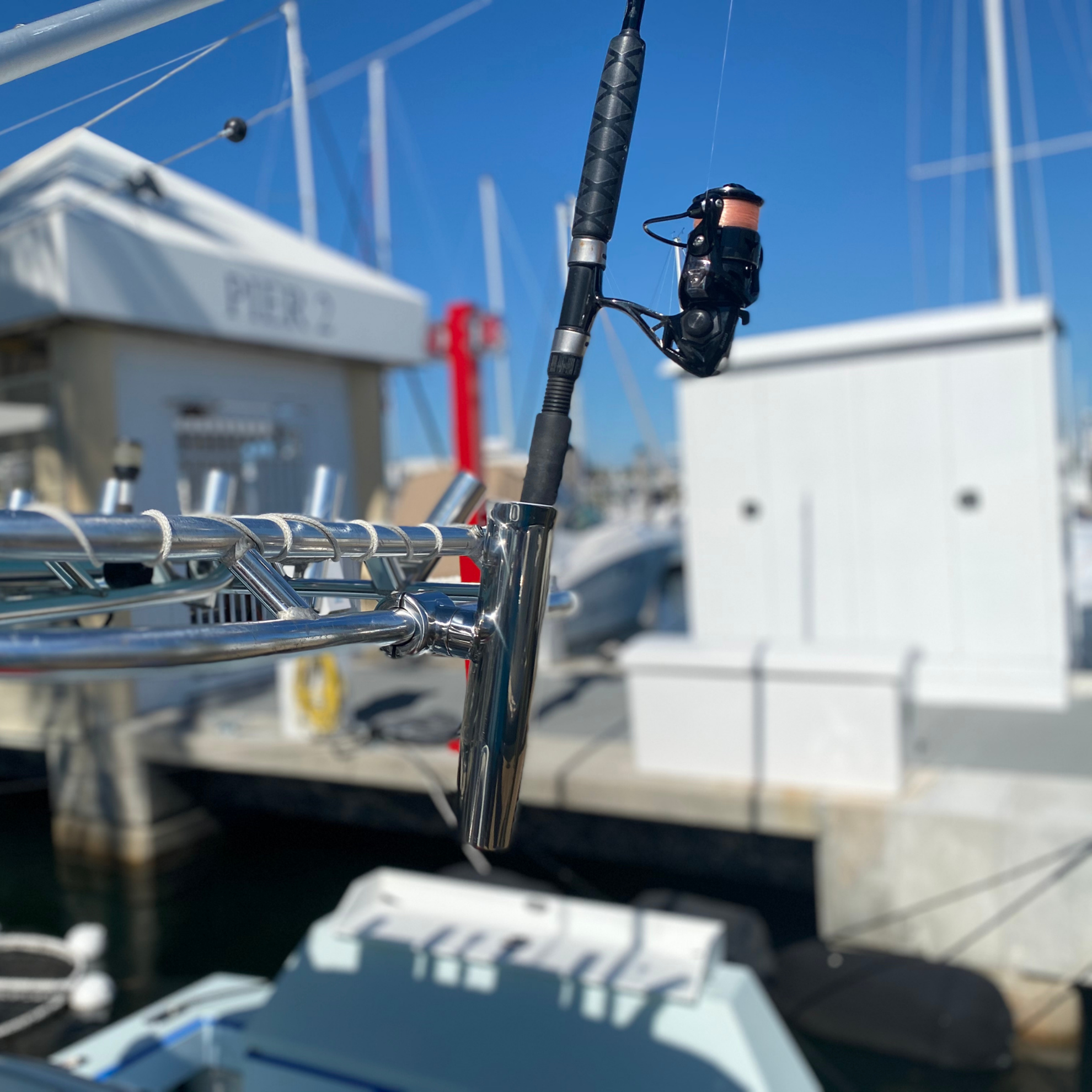 Milageto Boat Fishing Pole Holder, Clamp on Fishing Rod Holder