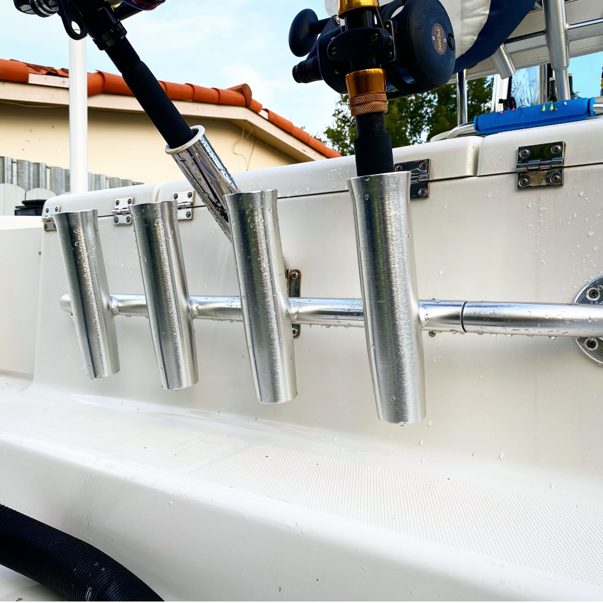 Rod Holder Aluminum Rod Storage Holders Ice Fishing Flush Mount Boat 4 Mini  Unit 