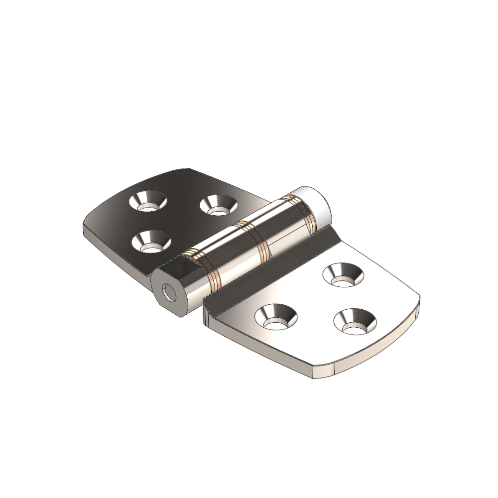 TACO Marine, hinges and latches, latches, H30-5052, 1.6” X 2.96” X .13”T Friction Hinge, Knuckle Up, render