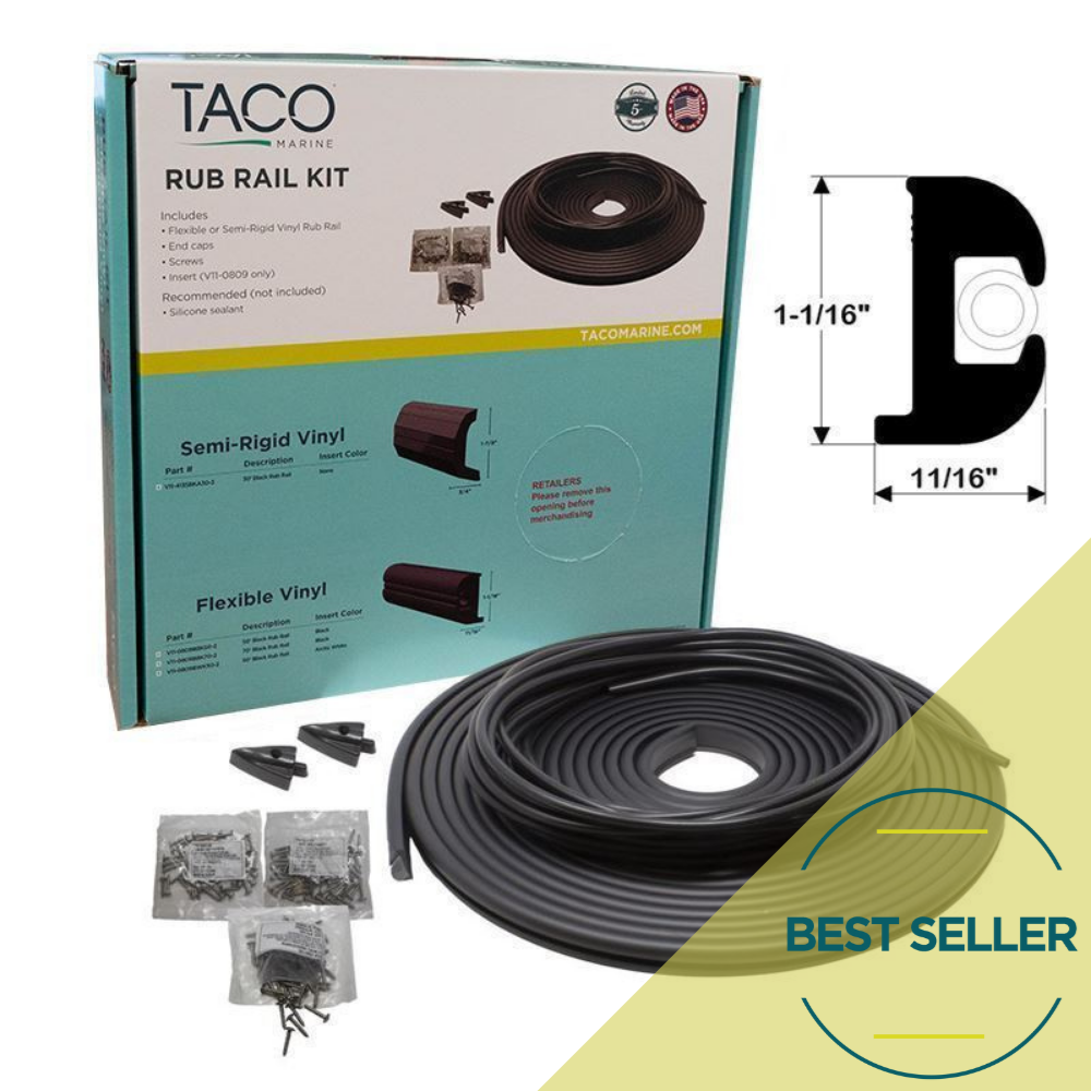 TACO Marine, rub rail kit, V11-0809 KIT, 1-1/16’’ x 11/16’’ Flexible Rub Rail, vector, best seller