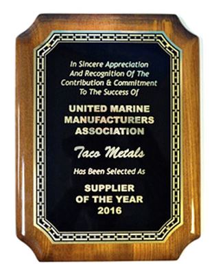 TACO Metals Receives United Marine Manufacturers Association Supplier of the Year Award