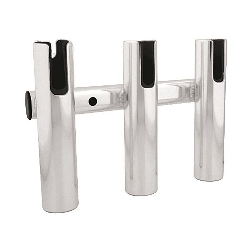 Marine Blue 3-Tube Aluminum Boat Rod Holder – Side Mount, Stainless Steel