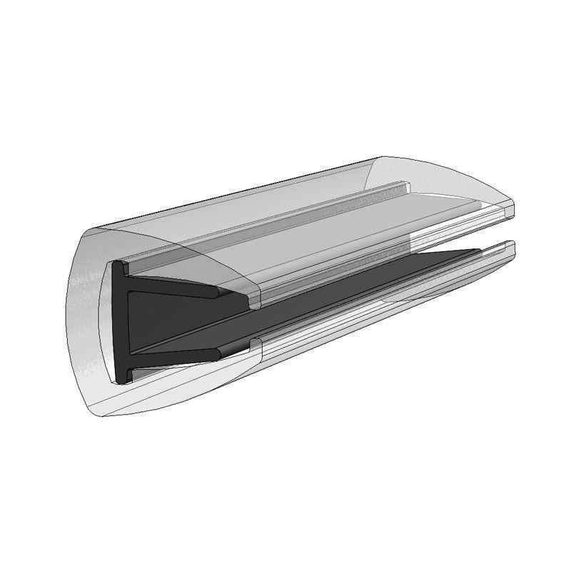 TACO Marine, rub rail, V22-3162BKA6, 3/4’’ x 5/8’’ Sandwich Style Rigid Vinyl Insert, render 1