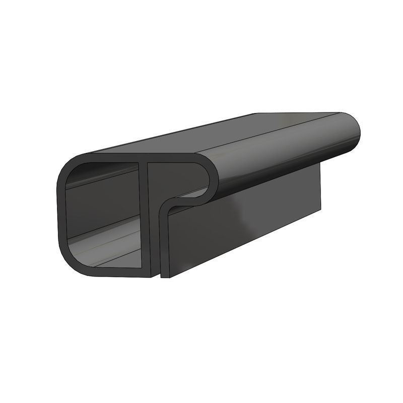 TACO Marine, rub rail, rigid vinyl, V21-9140BKA166, 1-1/4’’ x 1-3/4’’ Rigid Canoe Rail, render