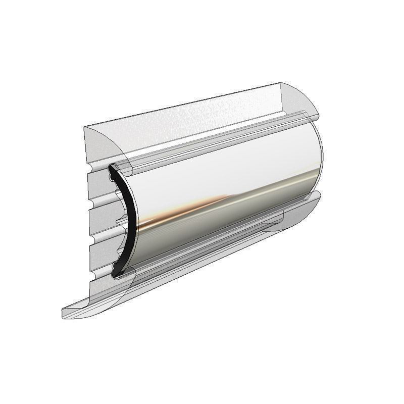 TACO Marine, rub rail, V12-9809CP, 1" x 1/4" Flex Chrome Insert, render 1