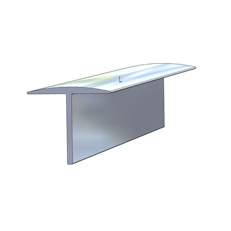 TACO Marine, trim and molding, aluminum molding, A50-0375VEL12, 5/8" X 3/4" Aluminum T-Hatch Trim, render