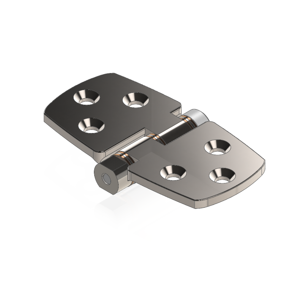 TACO Marine, hinges and latches, boat hinges, H30-5053, 1.6” X 2.96” X .13”T Friction Hinge, Knuckle Down, render