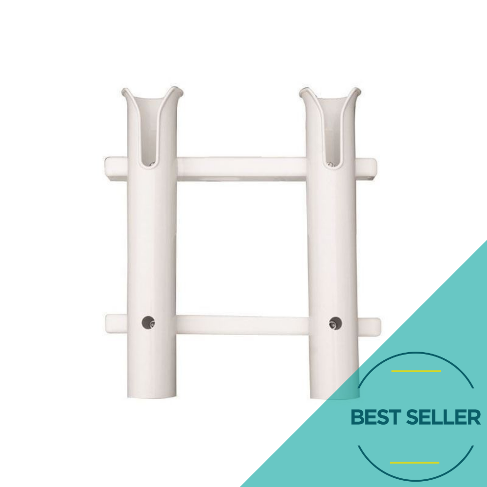 TACO Marine, sport fishing, P03-062W, 2-Rod Deluxe Poly Rod Rack, white, vector, best seller