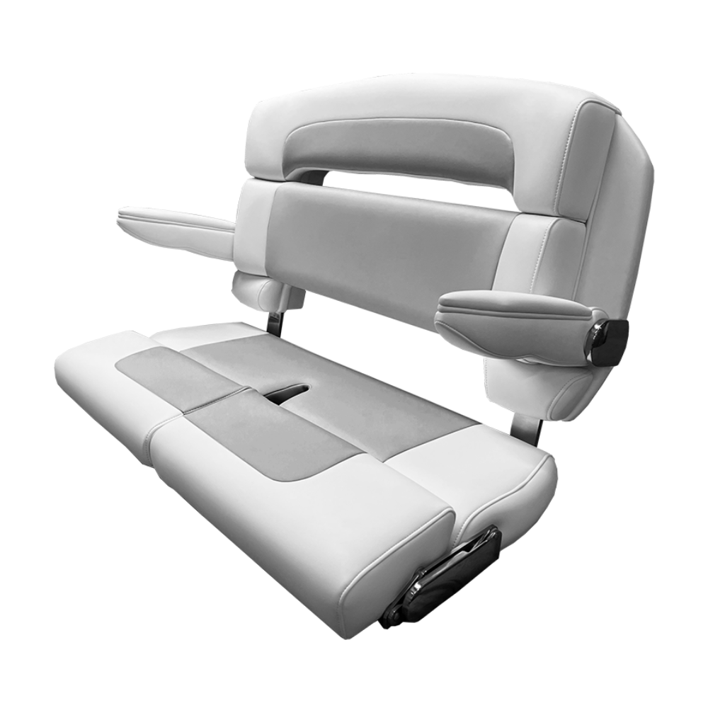 TACO Marine Custom Capri Helm Bench with double bolster, custom boat seat online