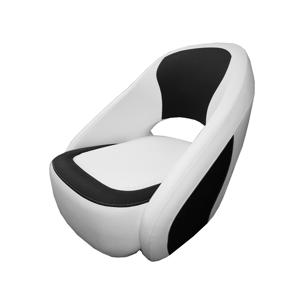 TACO Marine Caladesi Bucket Seat, premium boat bucket seat, white and black, SIDE view