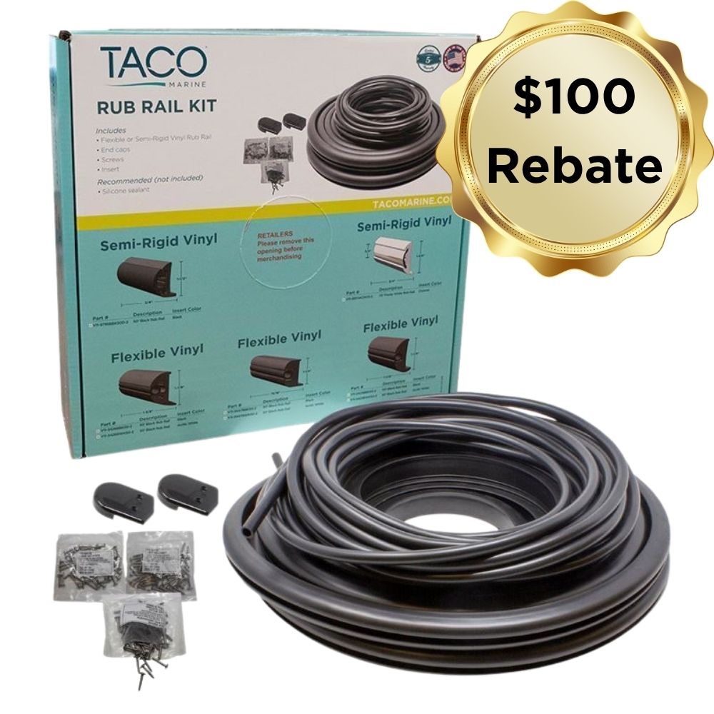 TACO Marine, rub rail kit, V11-3447 Kit, Flexible Rub Rail Kit 1-1/4’’ x 15/16’’, rebate