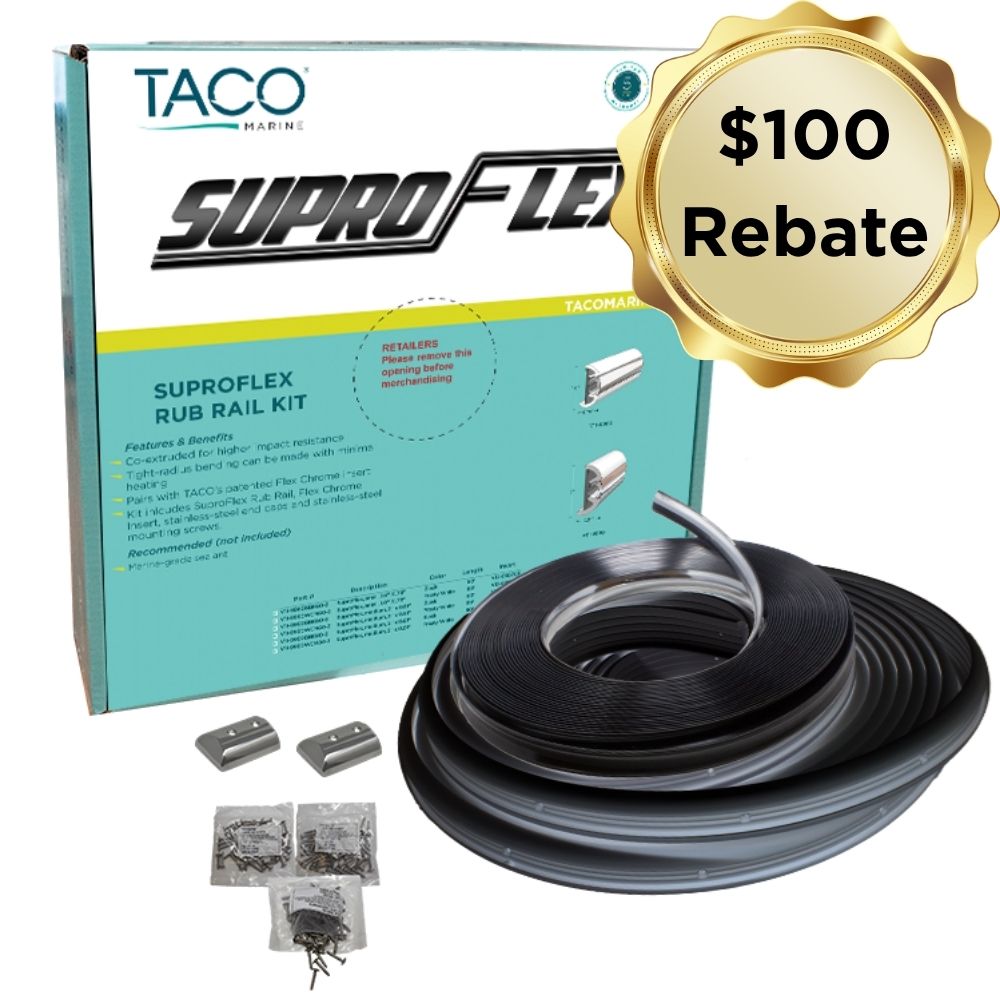 TACO Marine, rub rail kit, V11-9960 Kit, SuproFlex Small Rub Rail Kit 1-19/32" X 25/32”, drawing