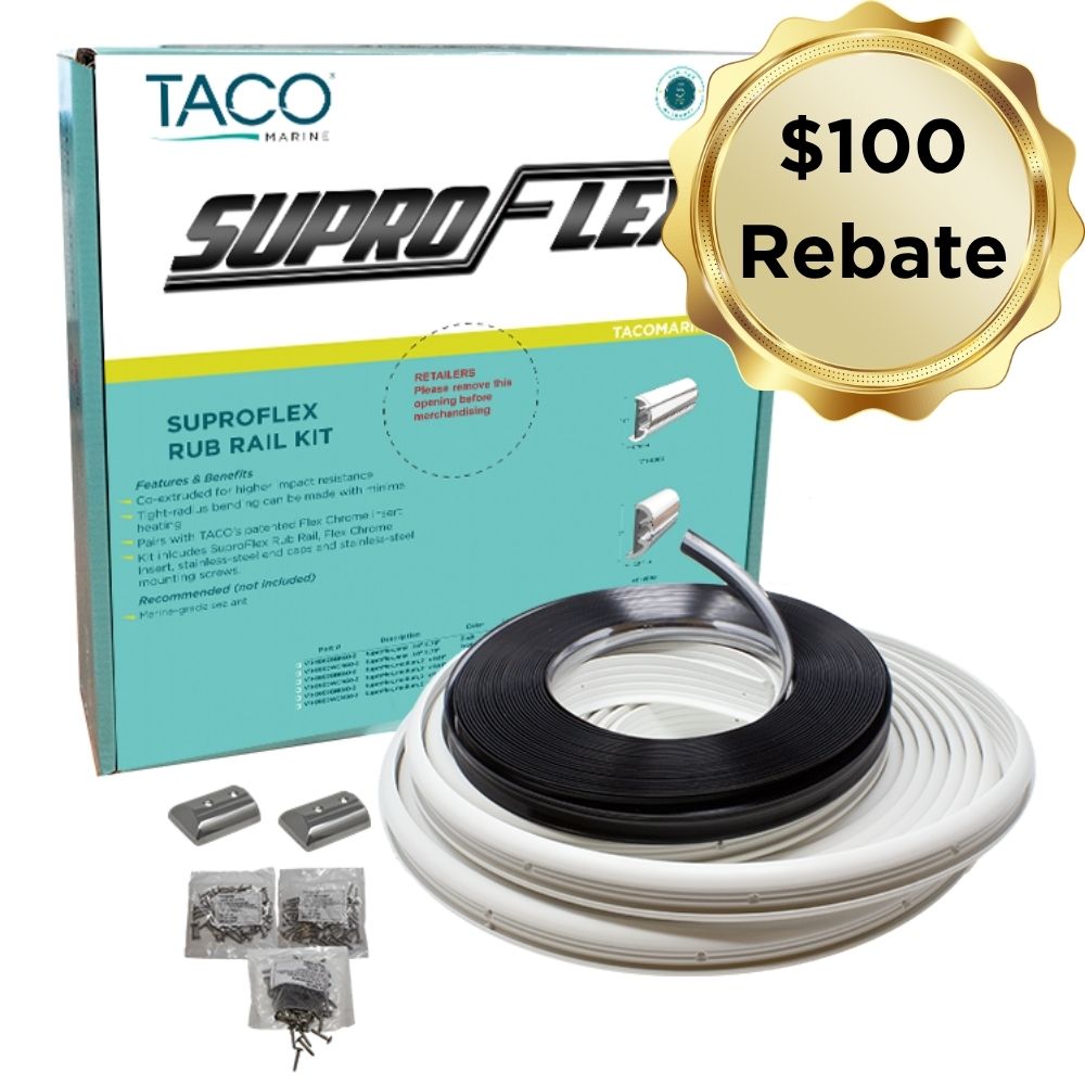 TACO Marine, rub rail kit, V11-9990 Kit, SuproFlex Medium Rub Rail Kit 2" X 29/32”, rebate