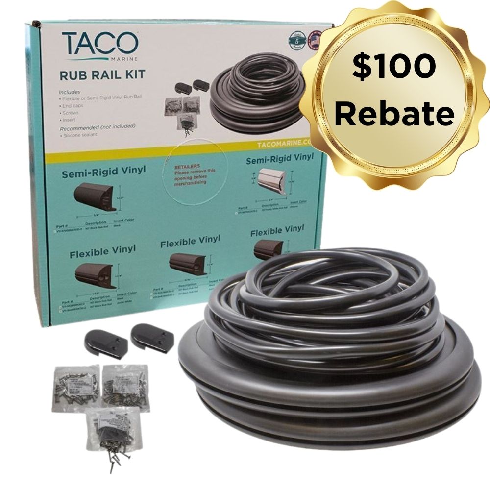 TACO Marine, rub rail kit, V11-3426 Kit, Flexible Rub Rail Kit 1-7/8’’ x 1-3/8’’, rebate