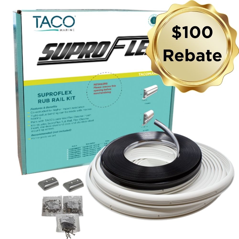 Semi-Rigid SuproFlex Small Rub Rail Kit, 1-5/8" X 7/8" rebate